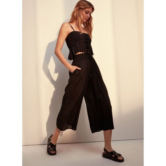 Aritzia WILFRED Nanterre Amber Earth Gold Modal Culottes Cropped Pants, Size S - Picture 10 of 15